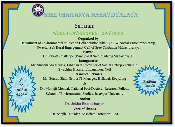 Seminar on World Environment Day on dt 05.06.2023